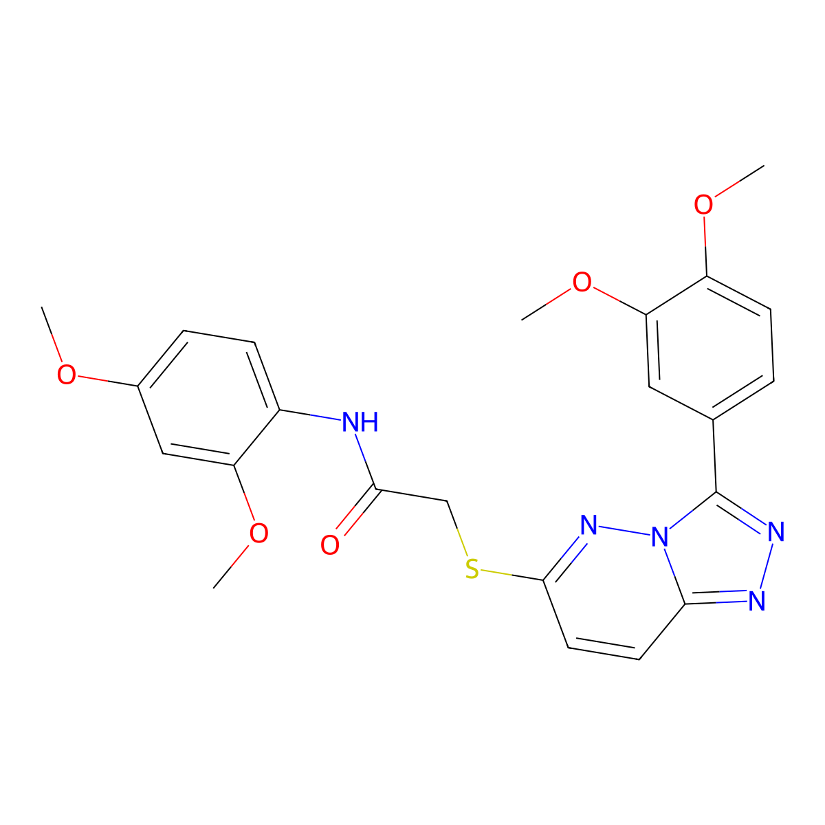 N-(2,4-dimethoxyphenyl)-2-((3-(3,4-dimethoxyphenyl)-[1,2,4]triazolo[4,3-b]pyridazin-6-yl)thio)acetamide molecular structure, CAS 852437-57-1