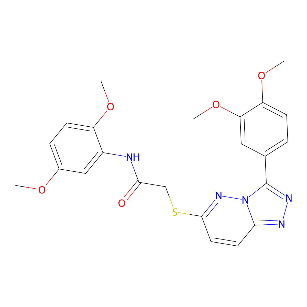 N-(2,5-dimethoxyphenyl)-2-((3-(3,4-dimethoxyphenyl)-[1,2,4]triazolo[4,3-b]pyridazin-6-yl)thio)acetamide molecular structure, CAS 852437-58-2