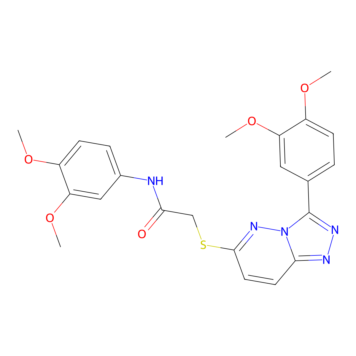 N-(3,4-dimethoxyphenyl)-2-{[3-(3,4-dimethoxyphenyl)-[1,2,4]triazolo[4,3-b]pyridazin-6-yl]sulfanyl}acetamide molecular structure, CAS 852437-59-3