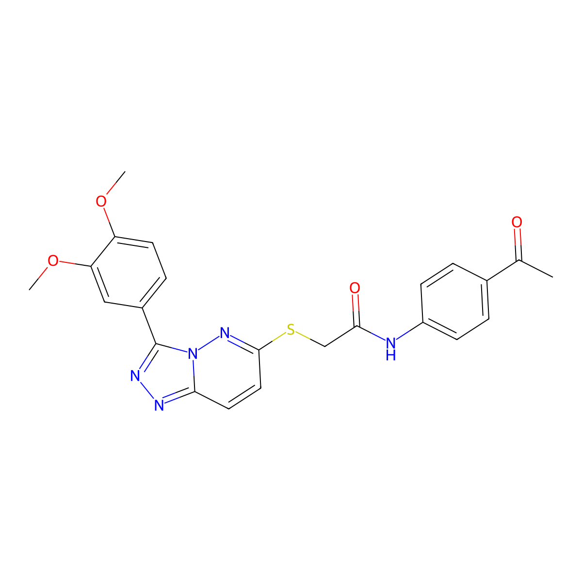 N-(4-acetylphenyl)-2-((3-(3,4-dimethoxyphenyl)-[1,2,4]triazolo[4,3-b]pyridazin-6-yl)thio)acetamide molecular structure, CAS 852437-66-2