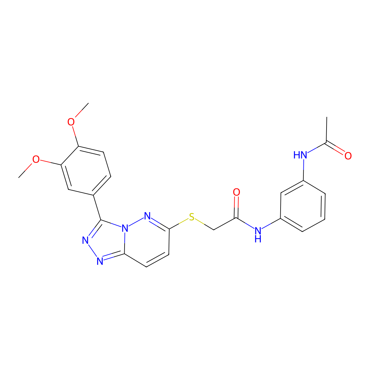 N-(3-acetamidophenyl)-2-((3-(3,4-dimethoxyphenyl)-[1,2,4]triazolo[4,3-b]pyridazin-6-yl)thio)acetamide molecular structure, CAS 852437-67-3
