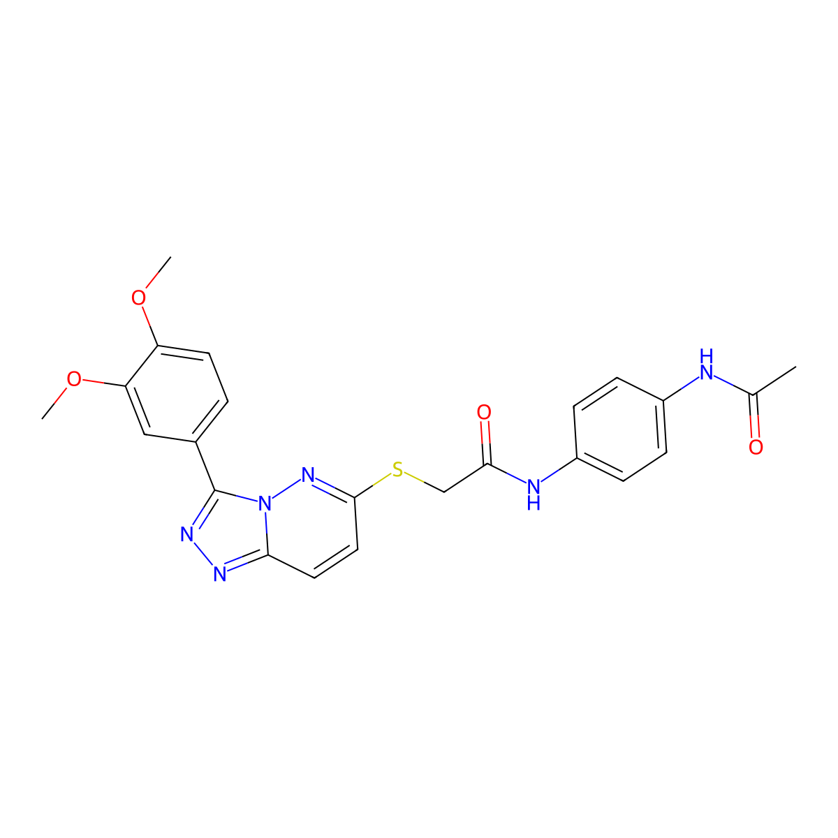 N-(4-acetamidophenyl)-2-((3-(3,4-dimethoxyphenyl)-[1,2,4]triazolo[4,3-b]pyridazin-6-yl)thio)acetamide molecular structure, CAS 852437-68-4