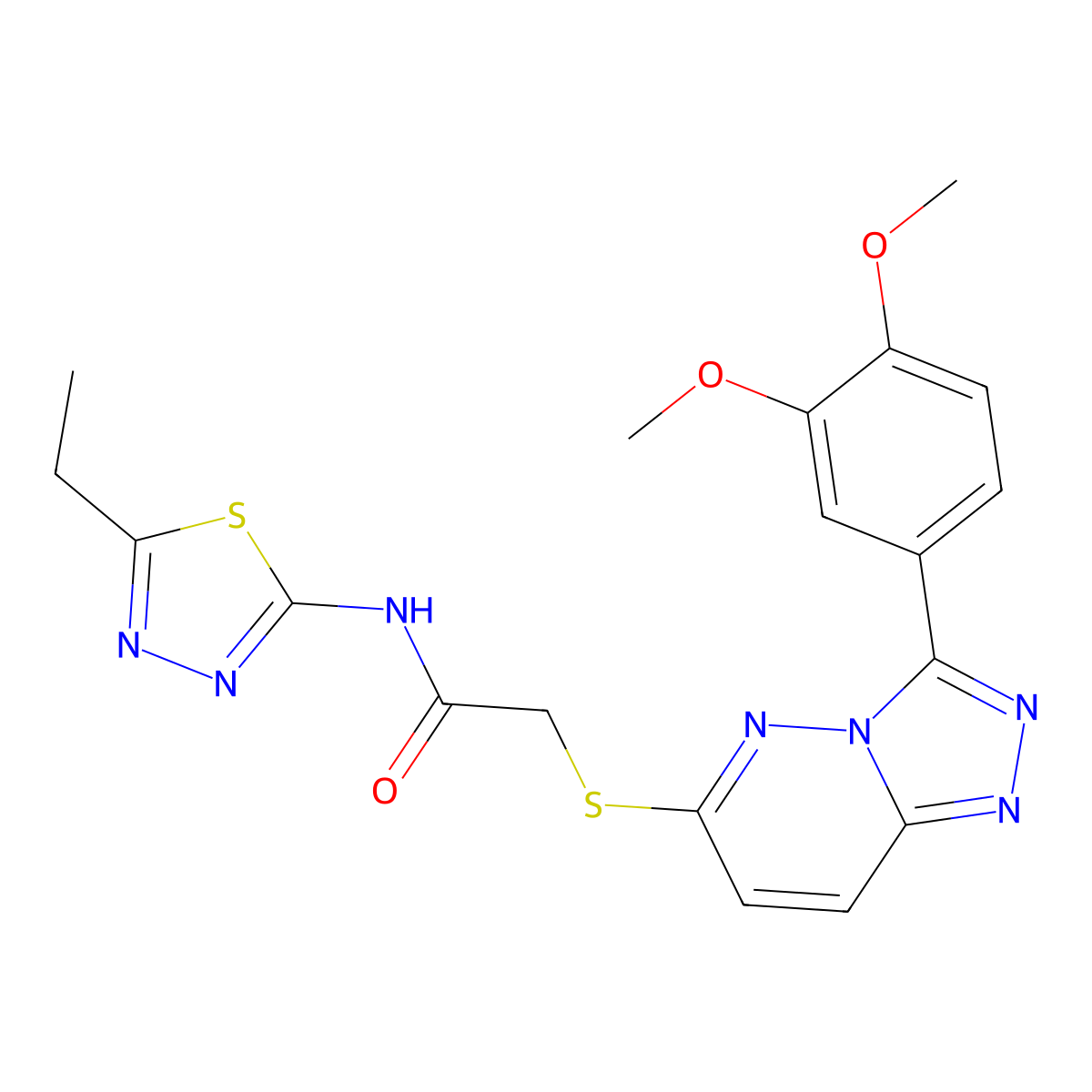 2-((3-(3,4-dimethoxyphenyl)-[1,2,4]triazolo[4,3-b]pyridazin-6-yl)thio)-N-(5-ethyl-1,3,4-thiadiazol-2-yl)acetamide molecular structure, CAS 852437-83-3