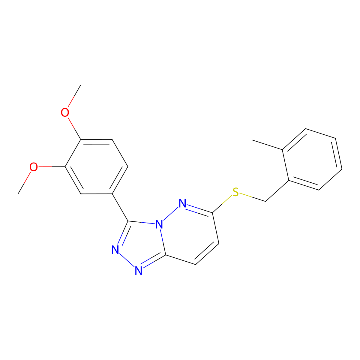 3-(3,4-Dimethoxyphenyl)-6-((2-methylbenzyl)thio)-[1,2,4]triazolo[4,3-b]pyridazine molecular structure, CAS 852437-88-8