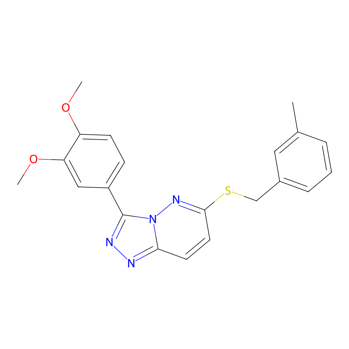 3-(3,4-Dimethoxyphenyl)-6-((3-methylbenzyl)thio)-[1,2,4]triazolo[4,3-b]pyridazine molecular structure, CAS 852437-89-9