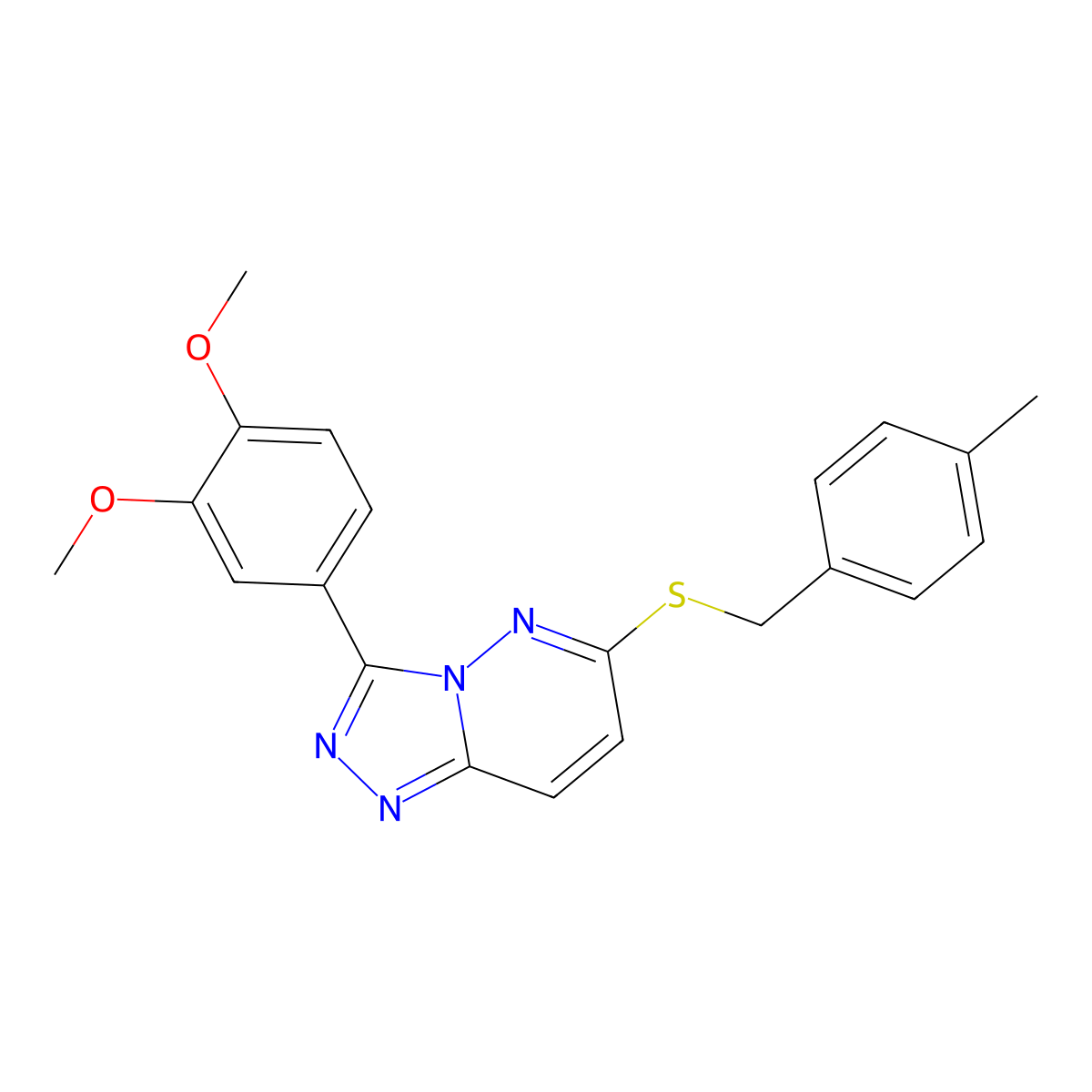 3-(3,4-Dimethoxyphenyl)-6-((4-methylbenzyl)thio)-[1,2,4]triazolo[4,3-b]pyridazine molecular structure, CAS 852437-90-2