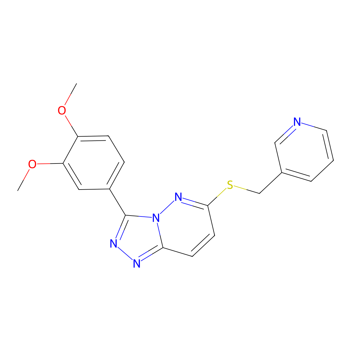 3-(3,4-Dimethoxyphenyl)-6-(pyridin-3-ylmethylsulfanyl)-[1,2,4]triazolo[4,3-b]pyridazine molecular structure, CAS 852437-93-5