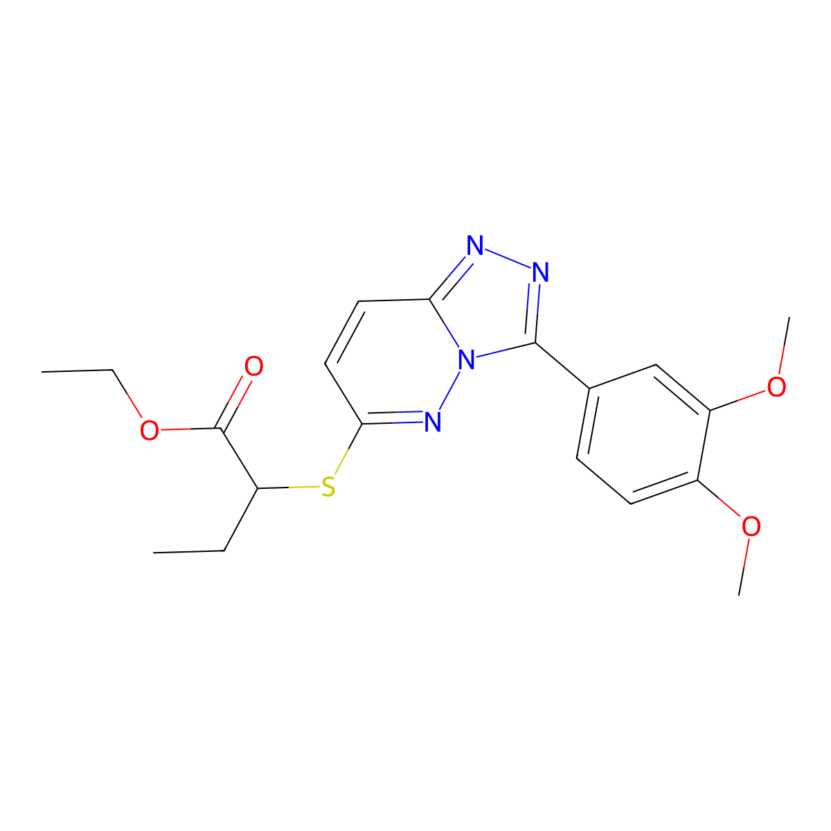 Ethyl 2-((3-(3,4-dimethoxyphenyl)-[1,2,4]triazolo[4,3-b]pyridazin-6-yl)thio)butanoate molecular structure, CAS 852437-97-9