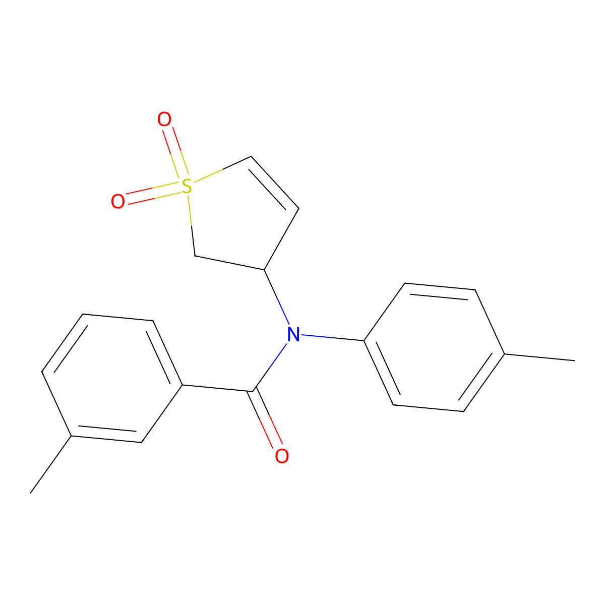 N-(1,1-dioxido-2,3-dihydrothiophen-3-yl)-3-methyl-N-(p-tolyl)benzamide molecular structure, CAS 852438-31-4