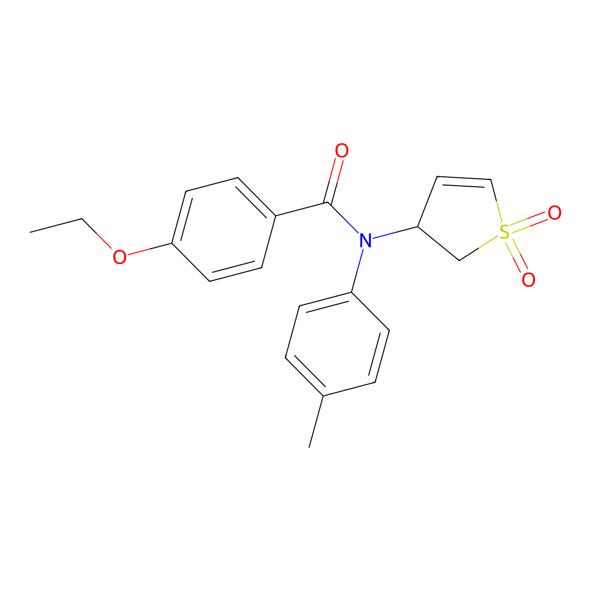 N-(1,1-dioxido-2,3-dihydrothiophen-3-yl)-4-ethoxy-N-(p-tolyl)benzamide molecular structure, CAS 852438-34-7