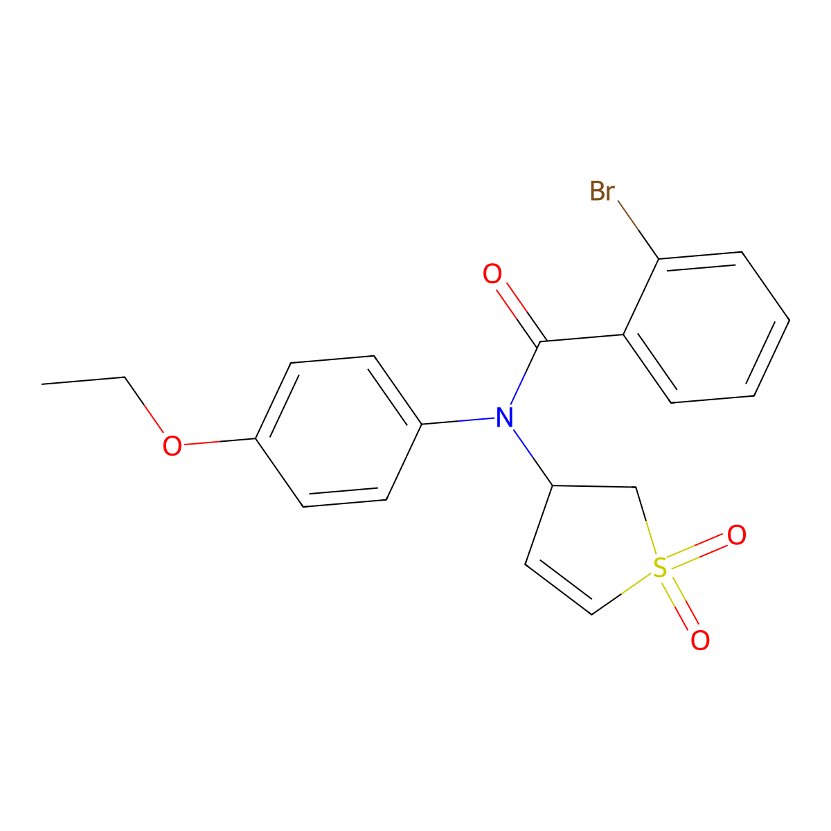 2-bromo-N-(1,1-dioxido-2,3-dihydrothiophen-3-yl)-N-(4-ethoxyphenyl)benzamide molecular structure, CAS 852438-46-1