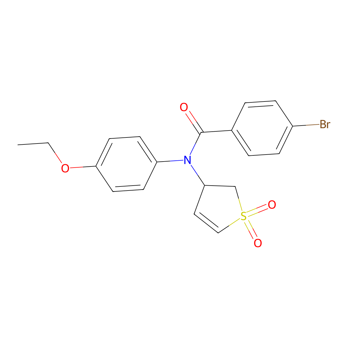 4-bromo-N-(1,1-dioxido-2,3-dihydrothiophen-3-yl)-N-(4-ethoxyphenyl)benzamide molecular structure, CAS 852438-47-2