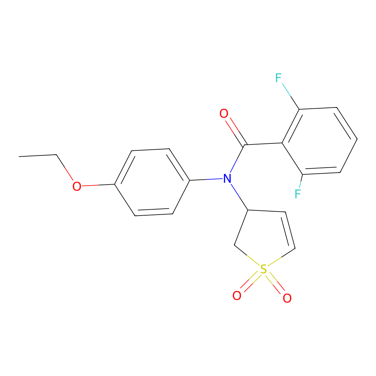 N-(1,1-dioxido-2,3-dihydrothiophen-3-yl)-N-(4-ethoxyphenyl)-2,6-difluorobenzamide molecular structure, CAS 852438-53-0