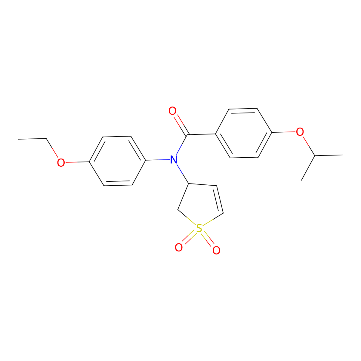 N-(1,1-dioxido-2,3-dihydrothiophen-3-yl)-N-(4-ethoxyphenyl)-4-isopropoxybenzamide molecular structure, CAS 852438-55-2