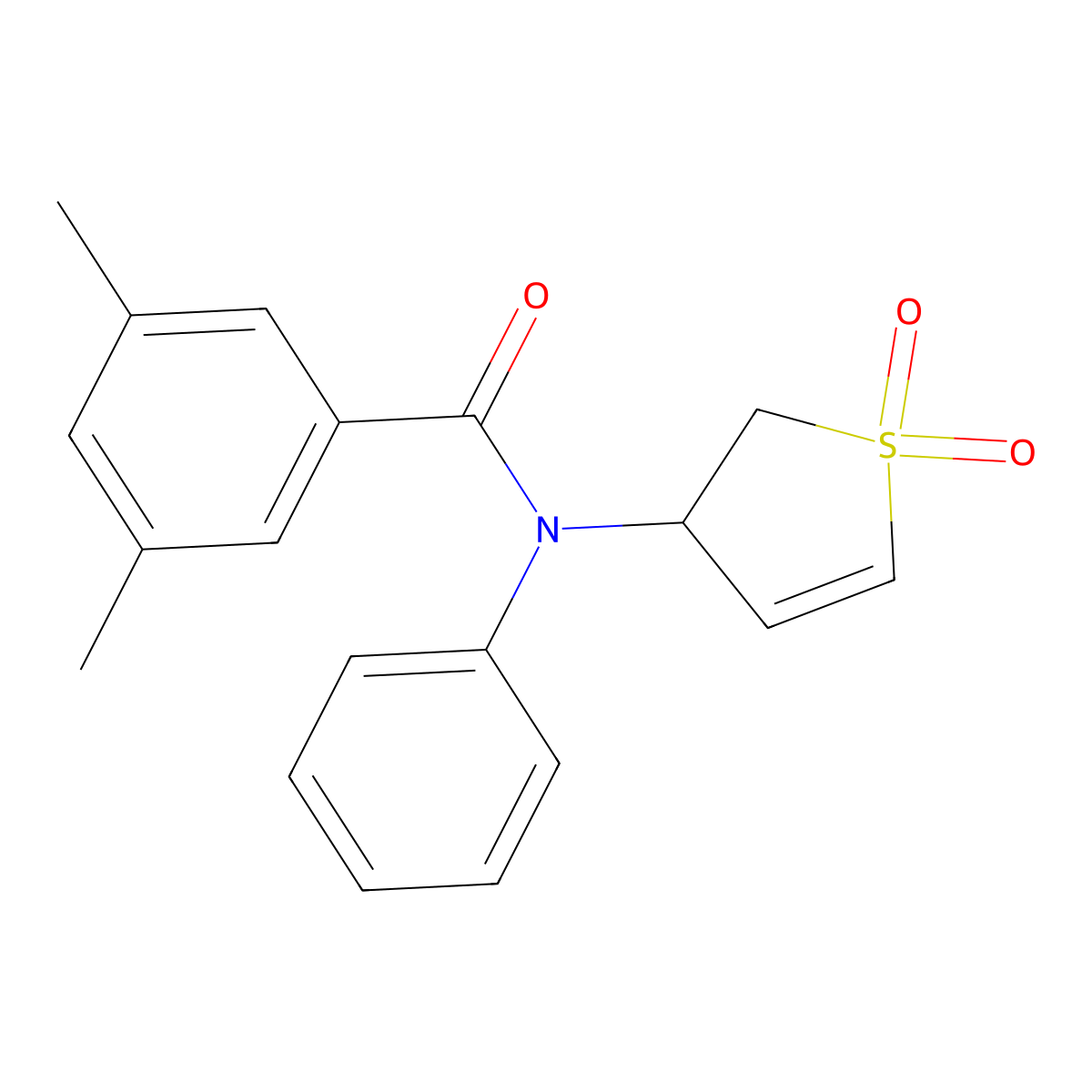 N-(1,1-dioxido-2,3-dihydrothien-3-yl)-3,5-dimethyl-N-phenylbenzamide molecular structure, CAS 852438-57-4