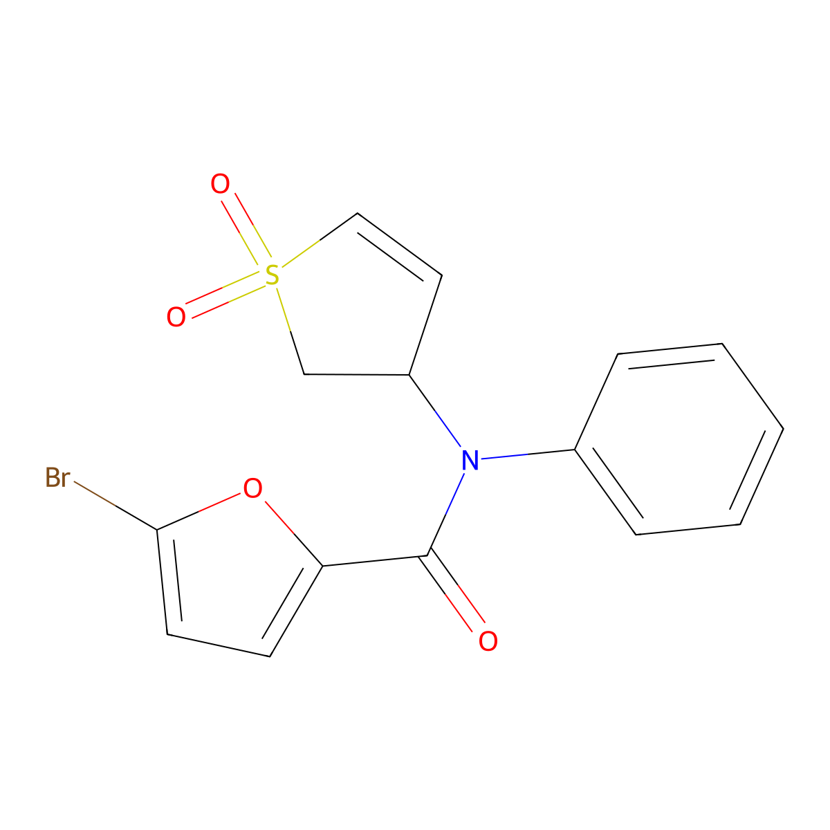 5-bromo-N-(1,1-dioxido-2,3-dihydrothiophen-3-yl)-N-phenylfuran-2-carboxamide molecular structure, CAS 852438-61-0