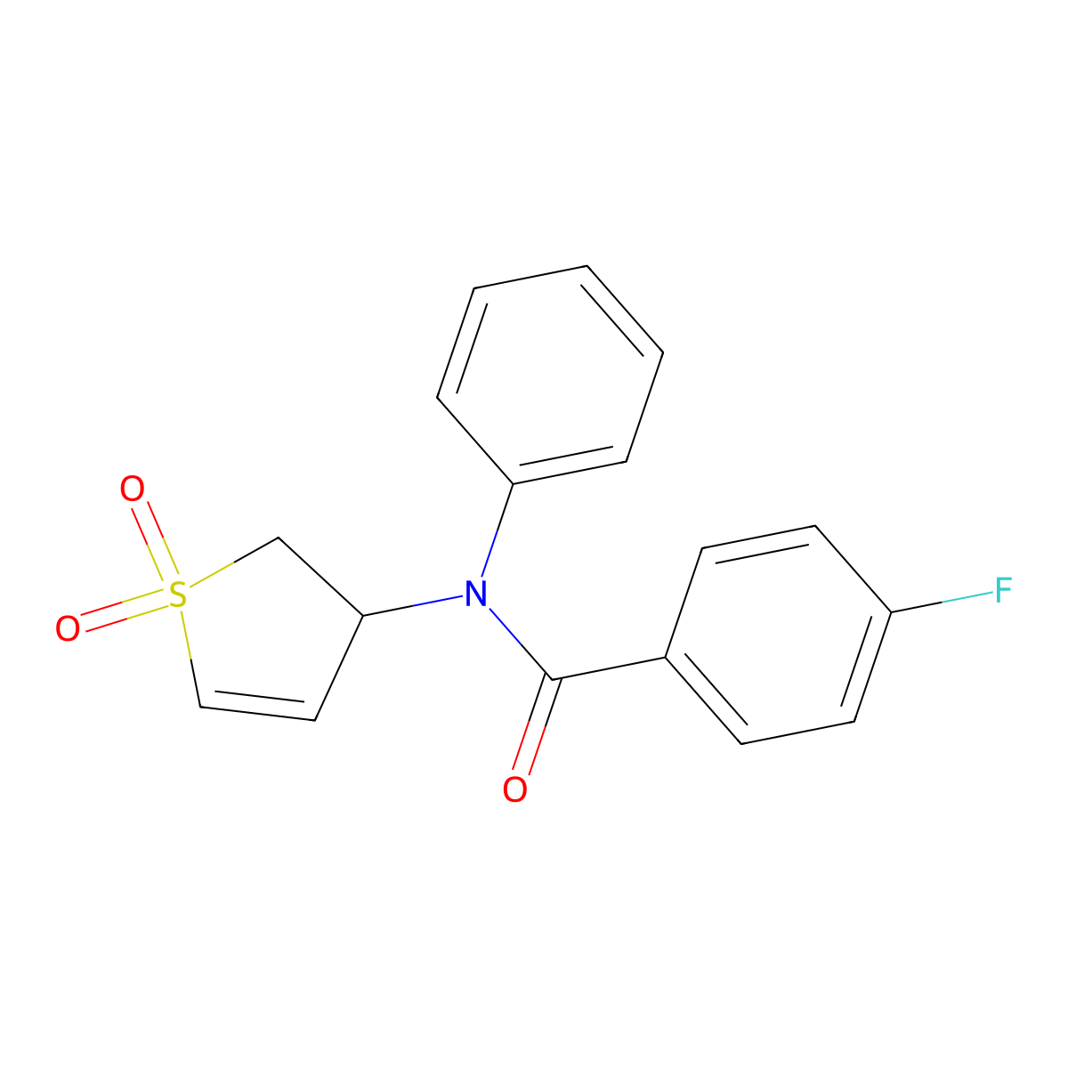 N-(1,1-dioxido-2,3-dihydrothiophen-3-yl)-4-fluoro-N-phenylbenzamide molecular structure, CAS 852438-68-7