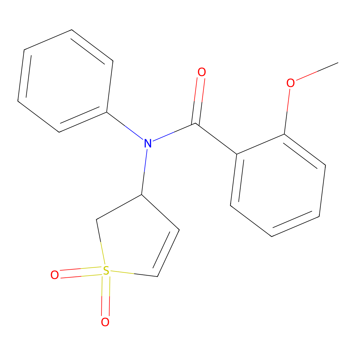 N-(1,1-dioxido-2,3-dihydrothiophen-3-yl)-2-methoxy-N-phenylbenzamide molecular structure, CAS 852438-69-8