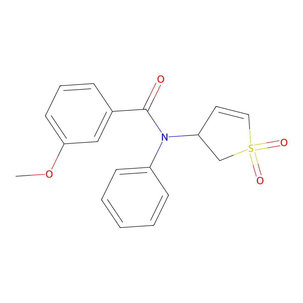 N-(1,1-dioxido-2,3-dihydrothien-3-yl)-3-methoxy-N-phenylbenzamide molecular structure, CAS 852438-70-1