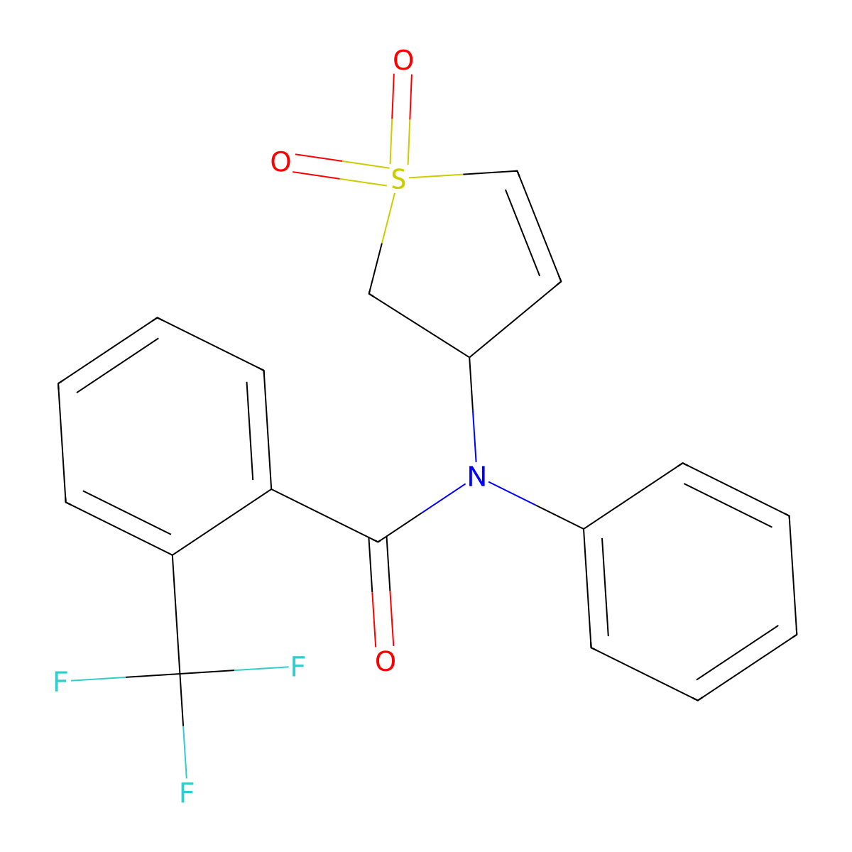 N-(1,1-dioxido-2,3-dihydrothien-3-yl)-N-phenyl-2-(trifluoromethyl)benzamide molecular structure, CAS 852438-74-5