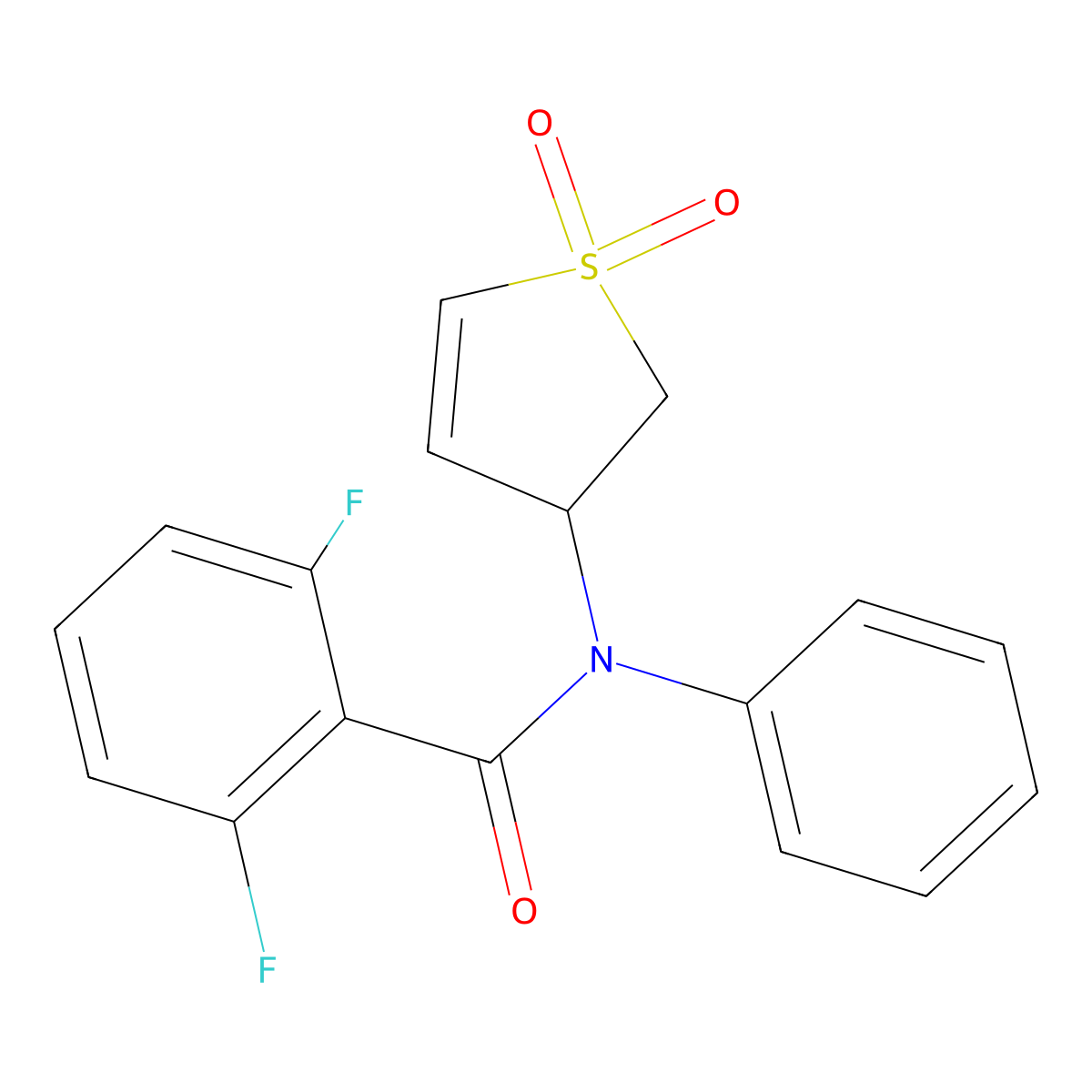 N-(1,1-Dioxido-2,3-dihydro-3-thiophenyl)-2,6-difluoro-N-phenylbenzamide molecular structure, CAS 852438-75-6