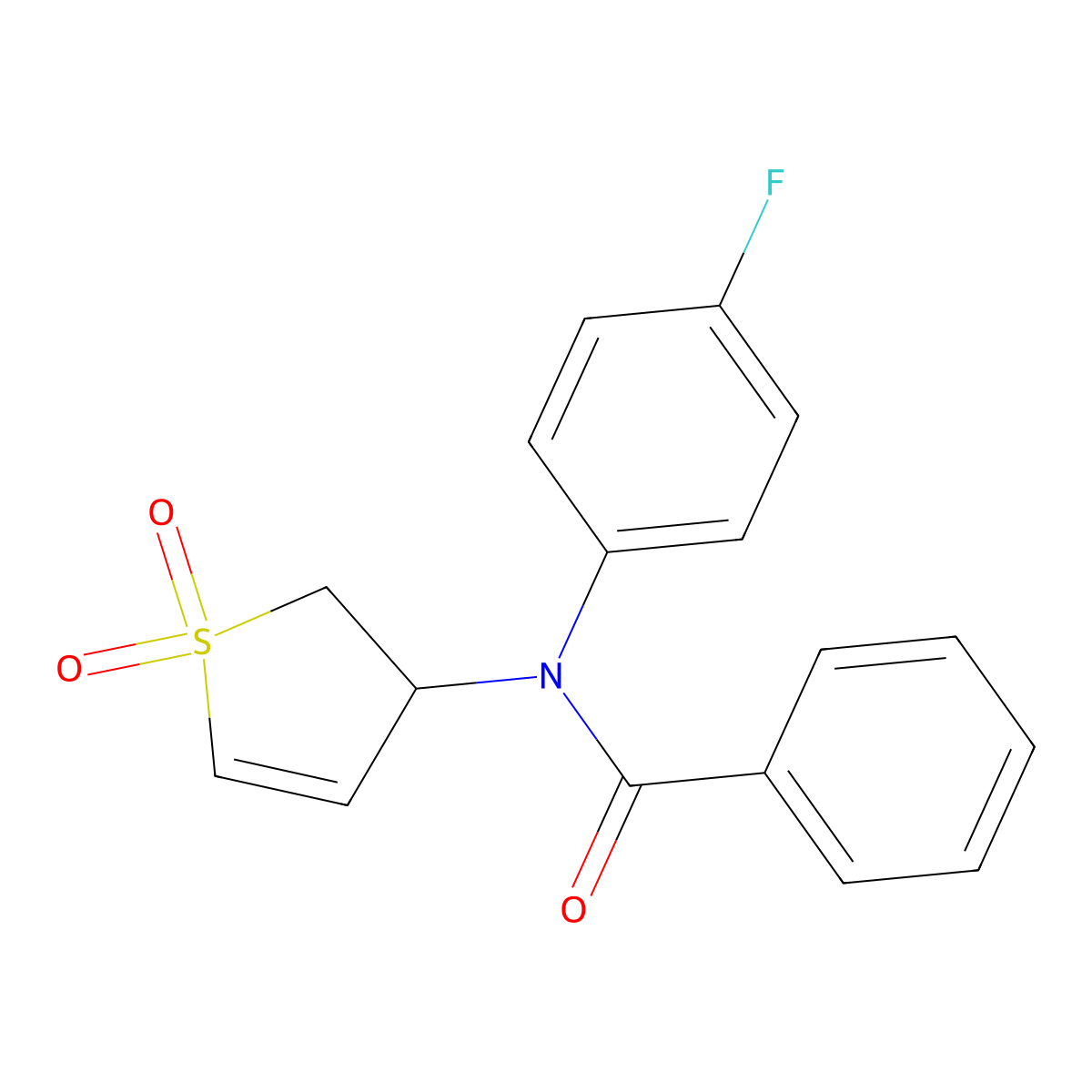 N-(1,1-dioxido-2,3-dihydrothiophen-3-yl)-N-(4-fluorophenyl)benzamide molecular structure, CAS 852438-90-5