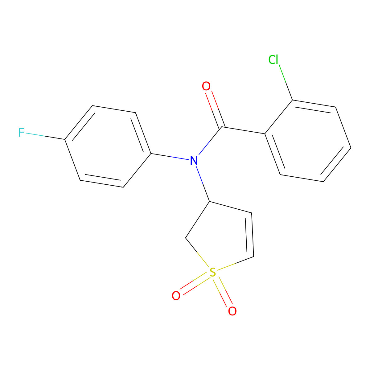 2-chloro-N-(1,1-dioxido-2,3-dihydrothiophen-3-yl)-N-(4-fluorophenyl)benzamide molecular structure, CAS 852438-94-9
