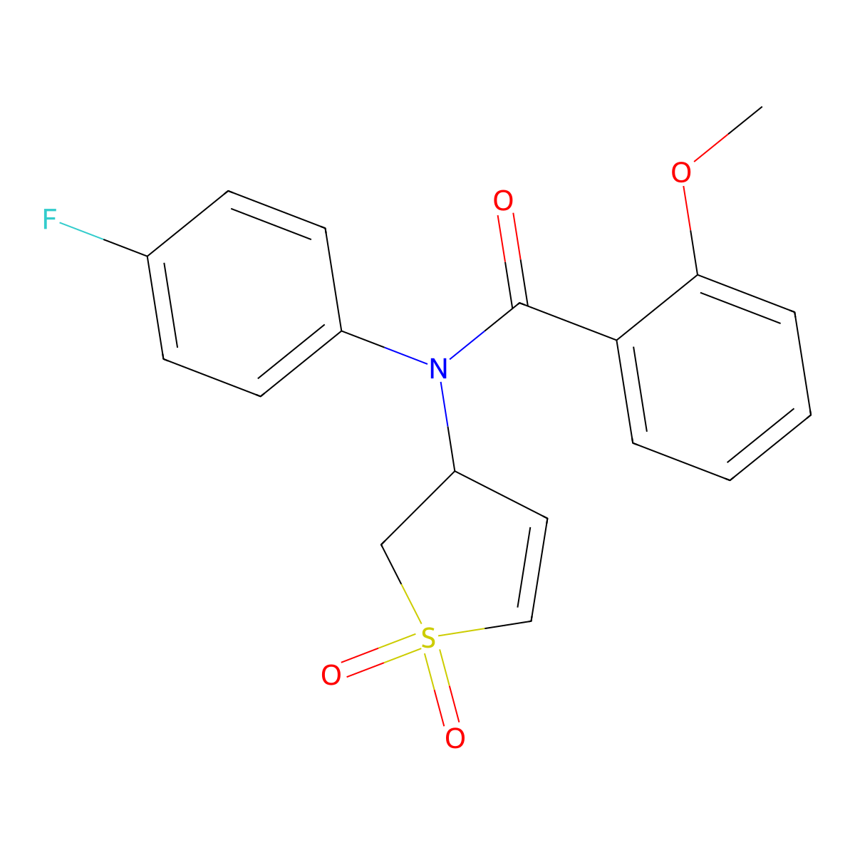 N-(1,1-dioxido-2,3-dihydrothien-3-yl)-N-(4-fluorophenyl)-2-methoxybenzamide molecular structure, CAS 852439-01-1