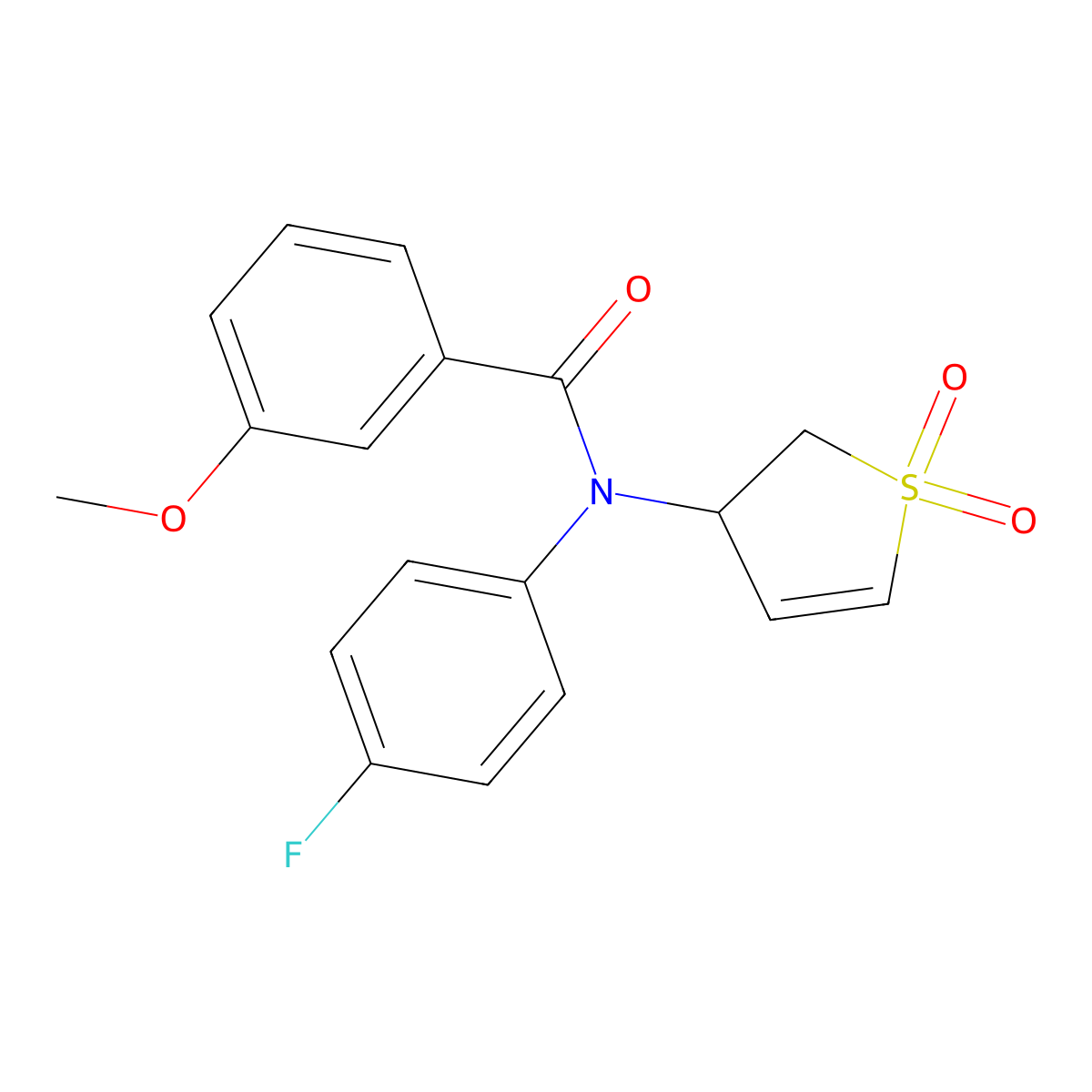 N-(1,1-dioxido-2,3-dihydrothien-3-yl)-N-(4-fluorophenyl)-3-methoxybenzamide molecular structure, CAS 852439-02-2
