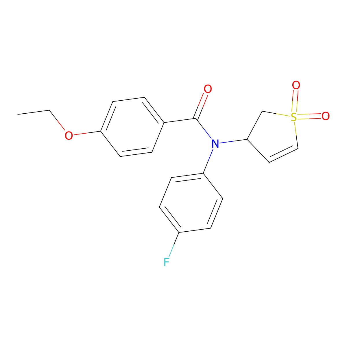 N-(1,1-dioxido-2,3-dihydrothiophen-3-yl)-4-ethoxy-N-(4-fluorophenyl)benzamide molecular structure, CAS 852439-06-6