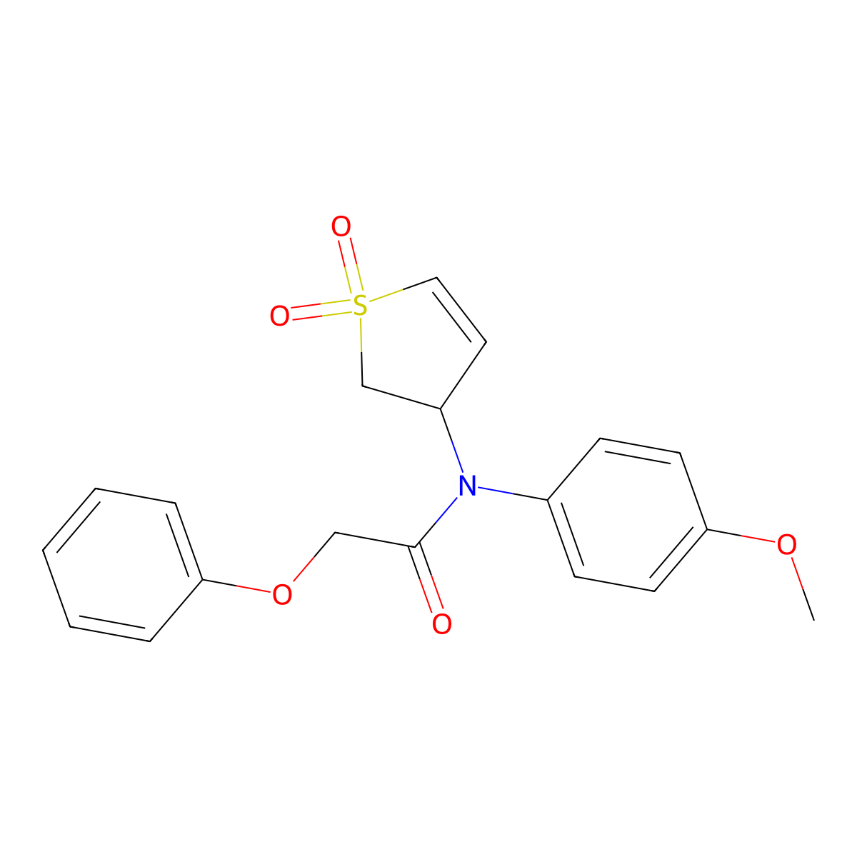 N-(1,1-dioxido-2,3-dihydrothien-3-yl)-N-(4-methoxyphenyl)-2-phenoxyacetamide molecular structure, CAS 852439-18-0