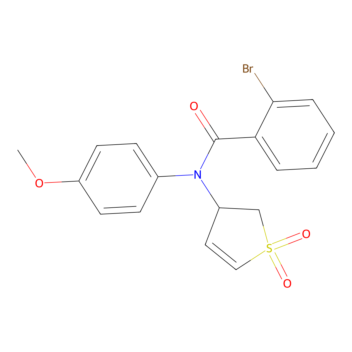 2-bromo-N-(1,1-dioxido-2,3-dihydrothiophen-3-yl)-N-(4-methoxyphenyl)benzamide molecular structure, CAS 852439-22-6