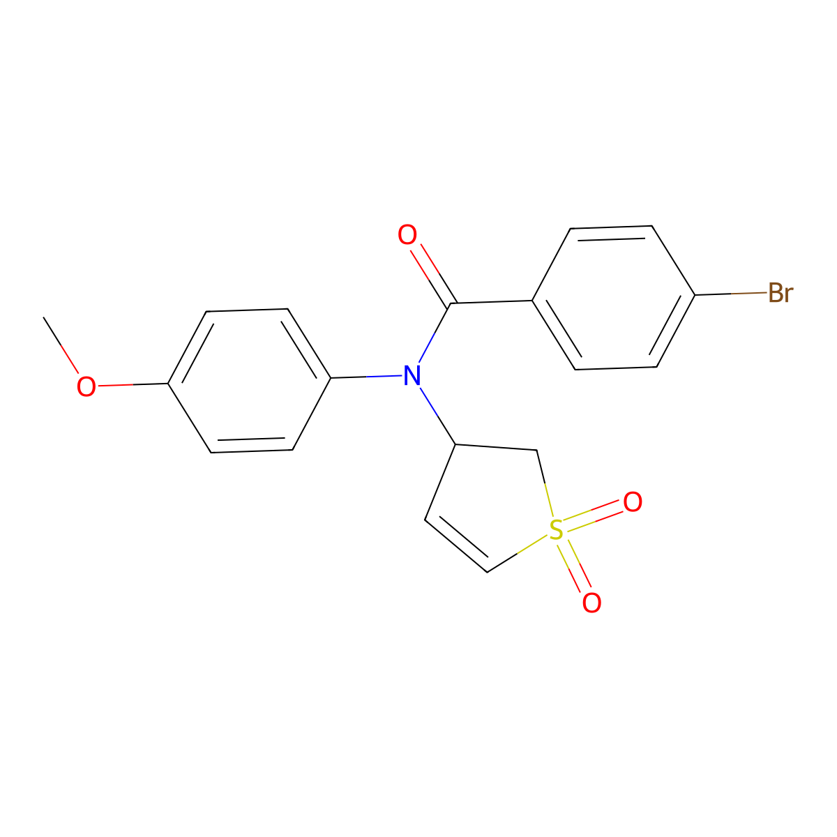 4-bromo-N-(1,1-dioxido-2,3-dihydrothiophen-3-yl)-N-(4-methoxyphenyl)benzamide molecular structure, CAS 852439-23-7