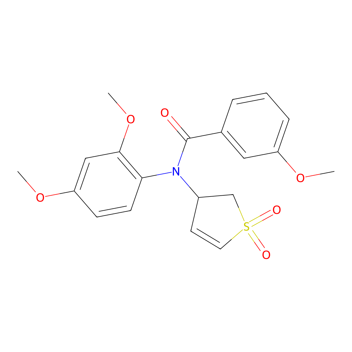 N-(2,4-dimethoxyphenyl)-N-(1,1-dioxido-2,3-dihydrothien-3-yl)-3-methoxybenzamide molecular structure, CAS 852439-47-5