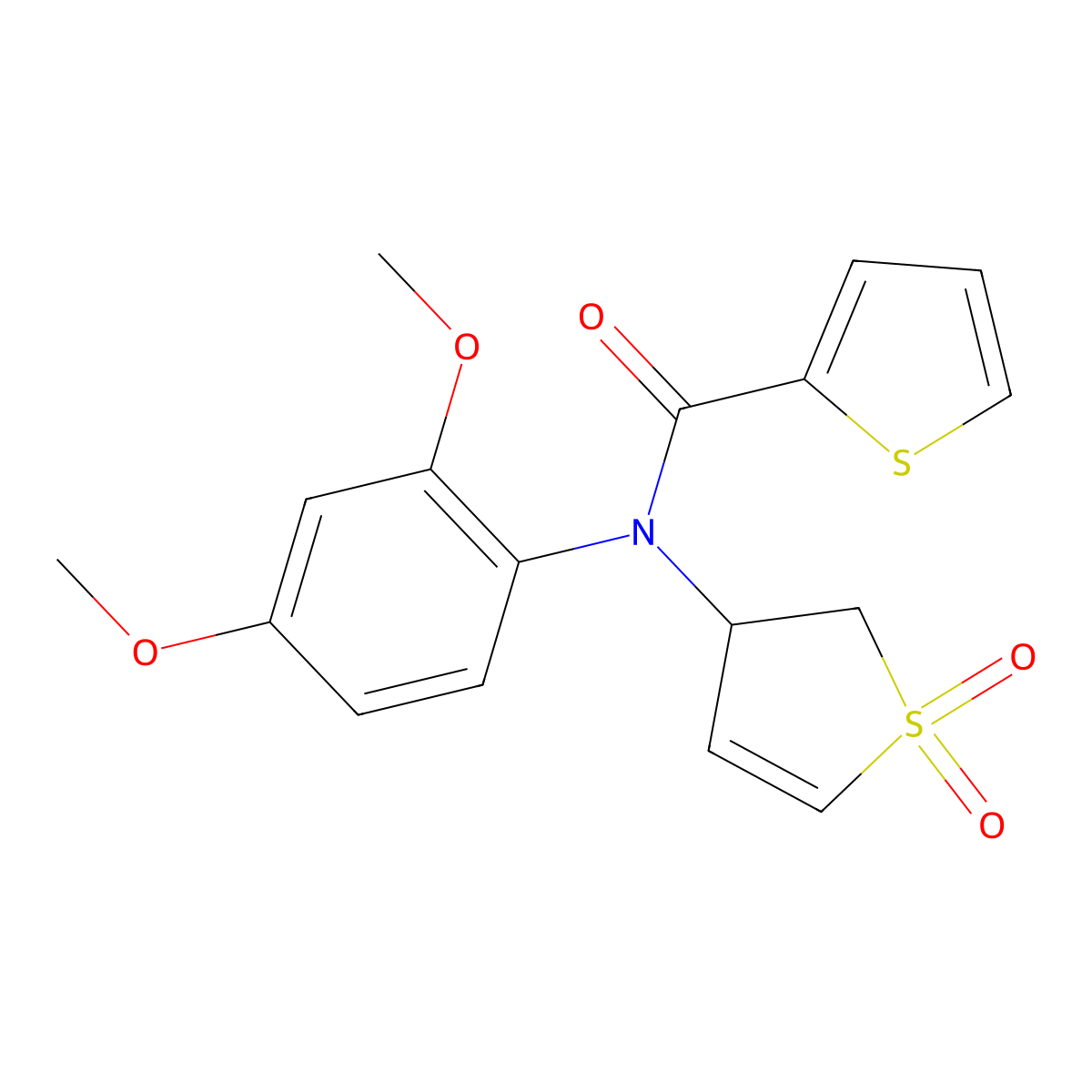N-(2,4-dimethoxyphenyl)-N-(1,1-dioxido-2,3-dihydrothiophen-3-yl)thiophene-2-carboxamide molecular structure, CAS 852439-57-7