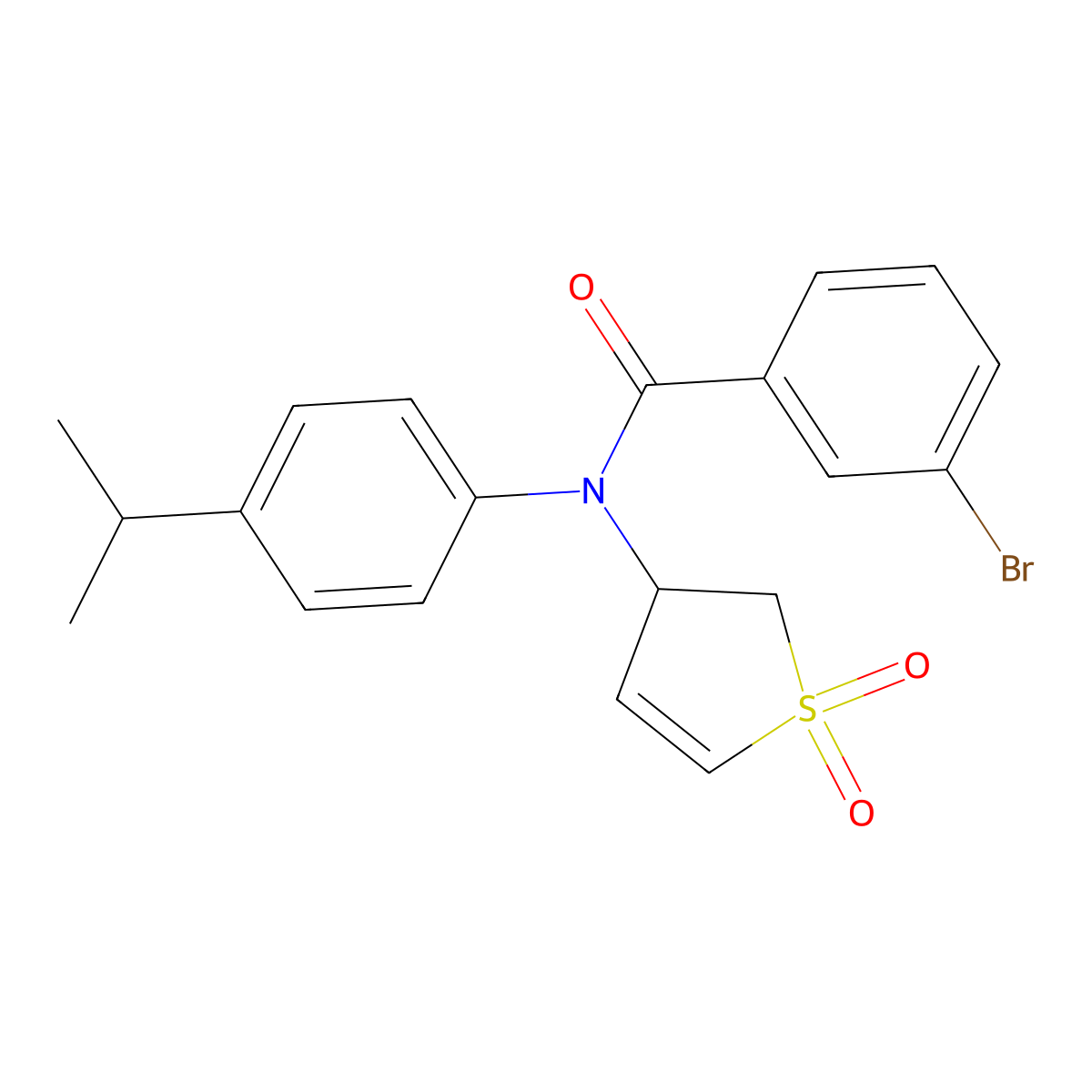 3-bromo-N-(1,1-dioxido-2,3-dihydrothien-3-yl)-N-(4-isopropylphenyl)benzamide molecular structure, CAS 852439-67-9
