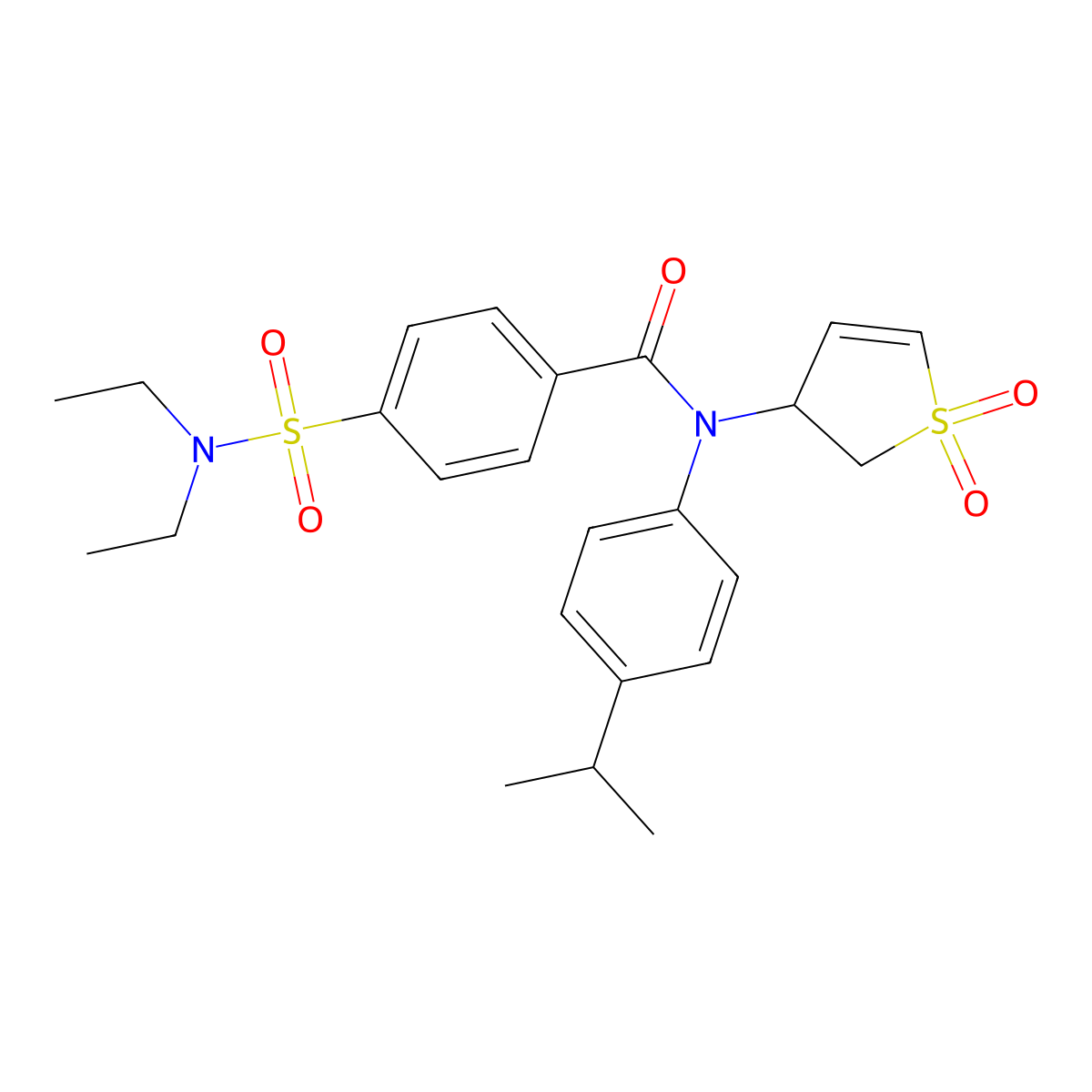4-(N,N-diethylsulfamoyl)-N-(1,1-dioxido-2,3-dihydrothiophen-3-yl)-N-(4-isopropylphenyl)benzamide molecular structure, CAS 852439-75-9