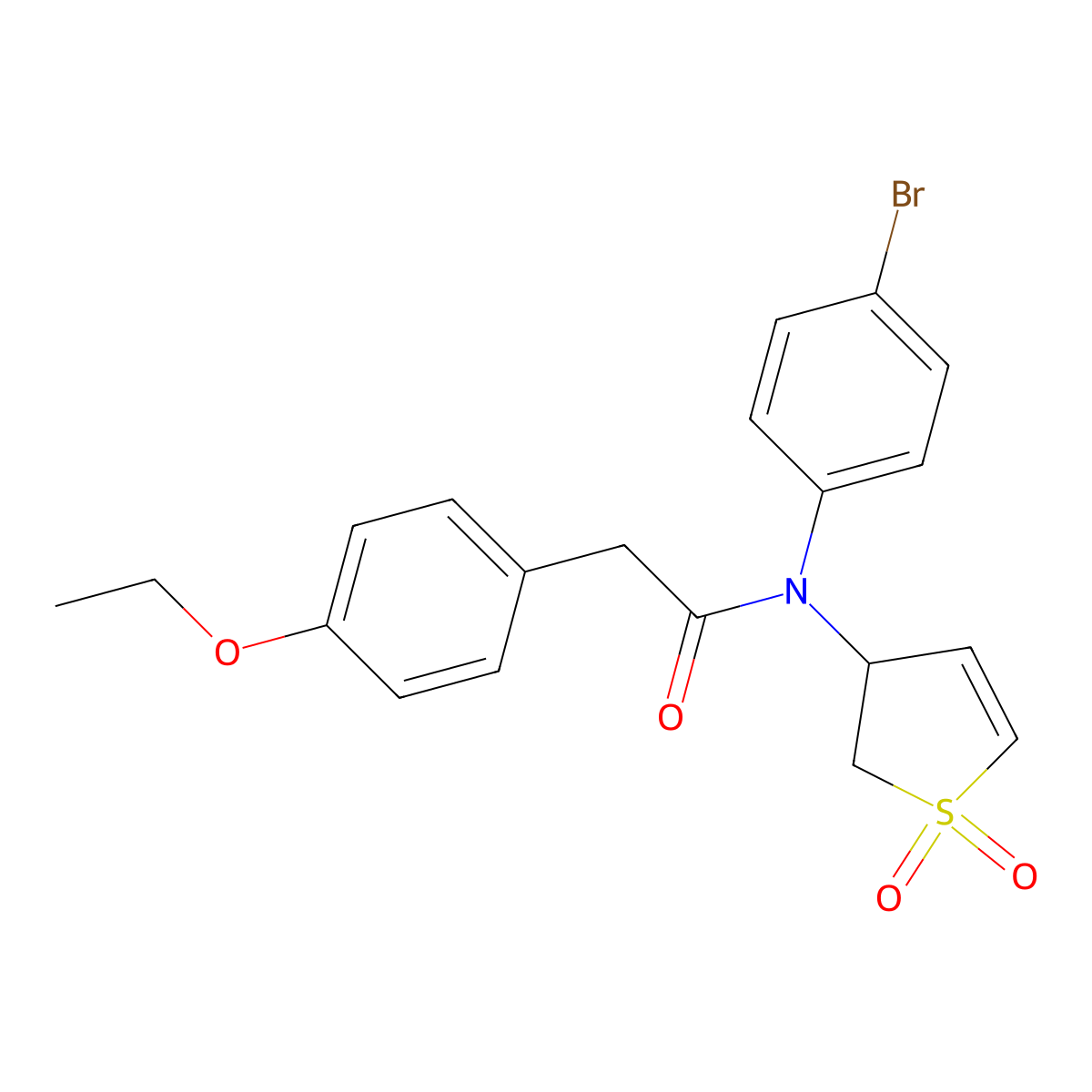 N-(4-bromophenyl)-N-(1,1-dioxido-2,3-dihydrothiophen-3-yl)-2-(4-ethoxyphenyl)acetamide molecular structure, CAS 852439-78-2