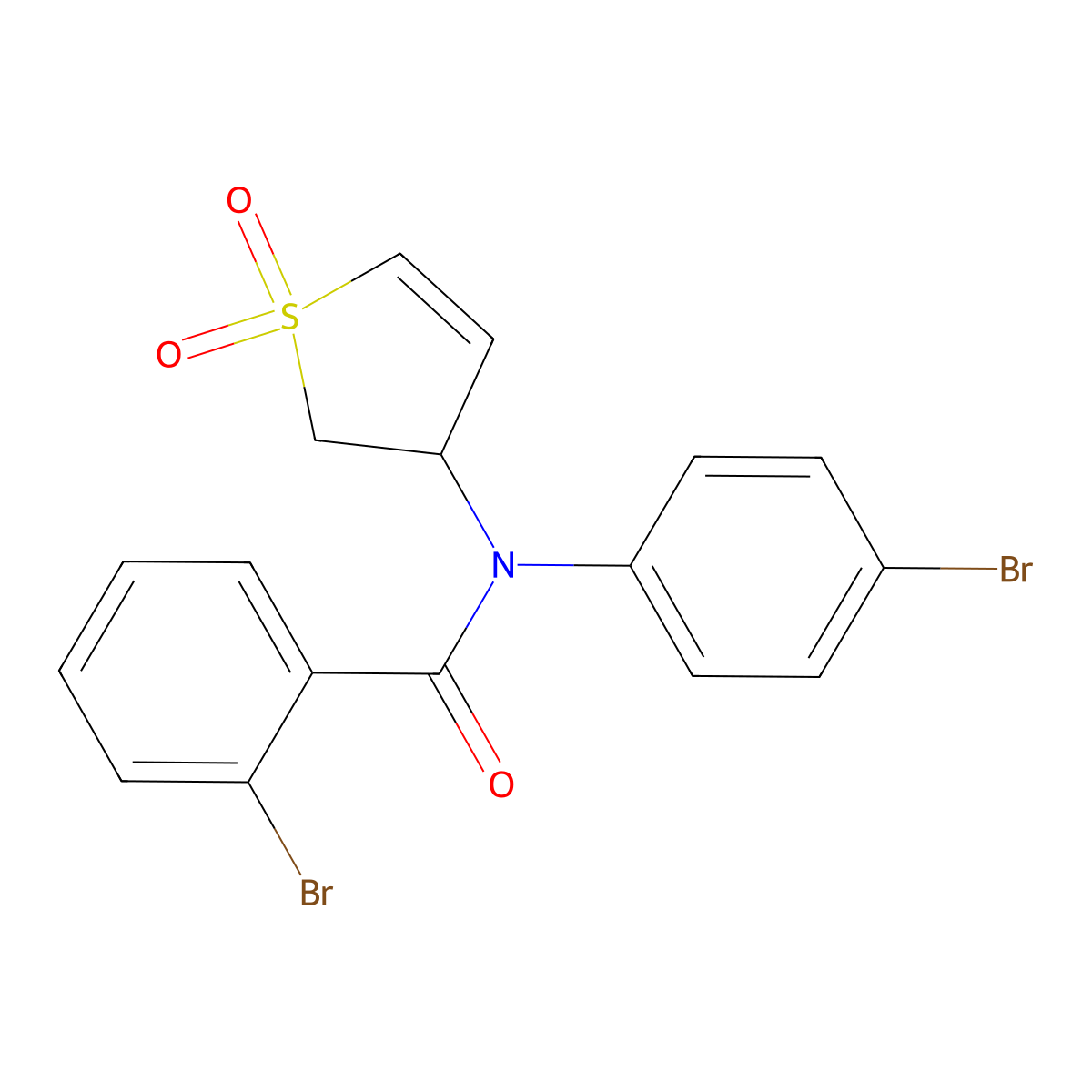 2-bromo-N-(4-bromophenyl)-N-(1,1-dioxido-2,3-dihydrothien-3-yl)benzamide molecular structure, CAS 852439-82-8