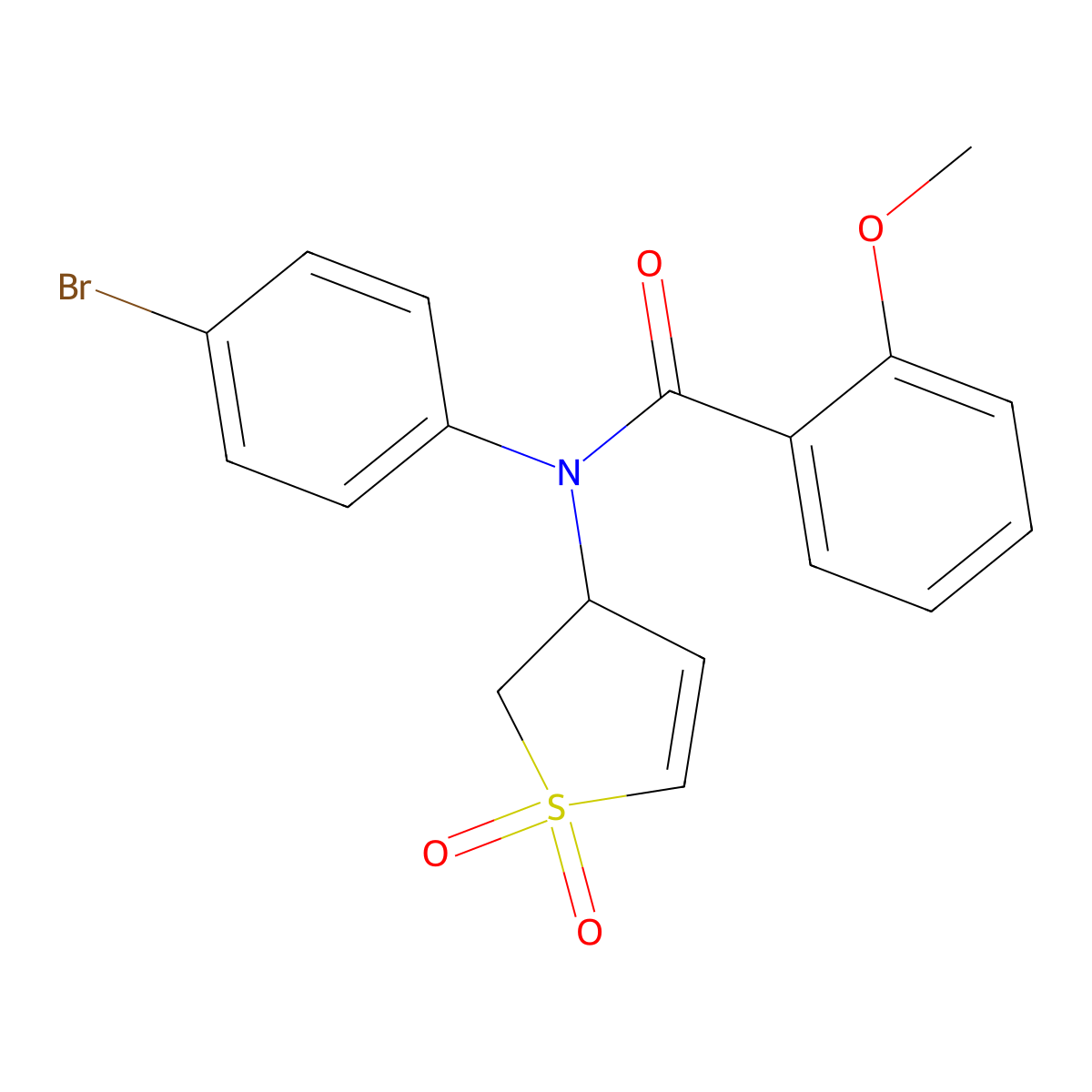 N-(4-bromophenyl)-N-(1,1-dioxido-2,3-dihydrothiophen-3-yl)-2-methoxybenzamide molecular structure, CAS 852439-86-2