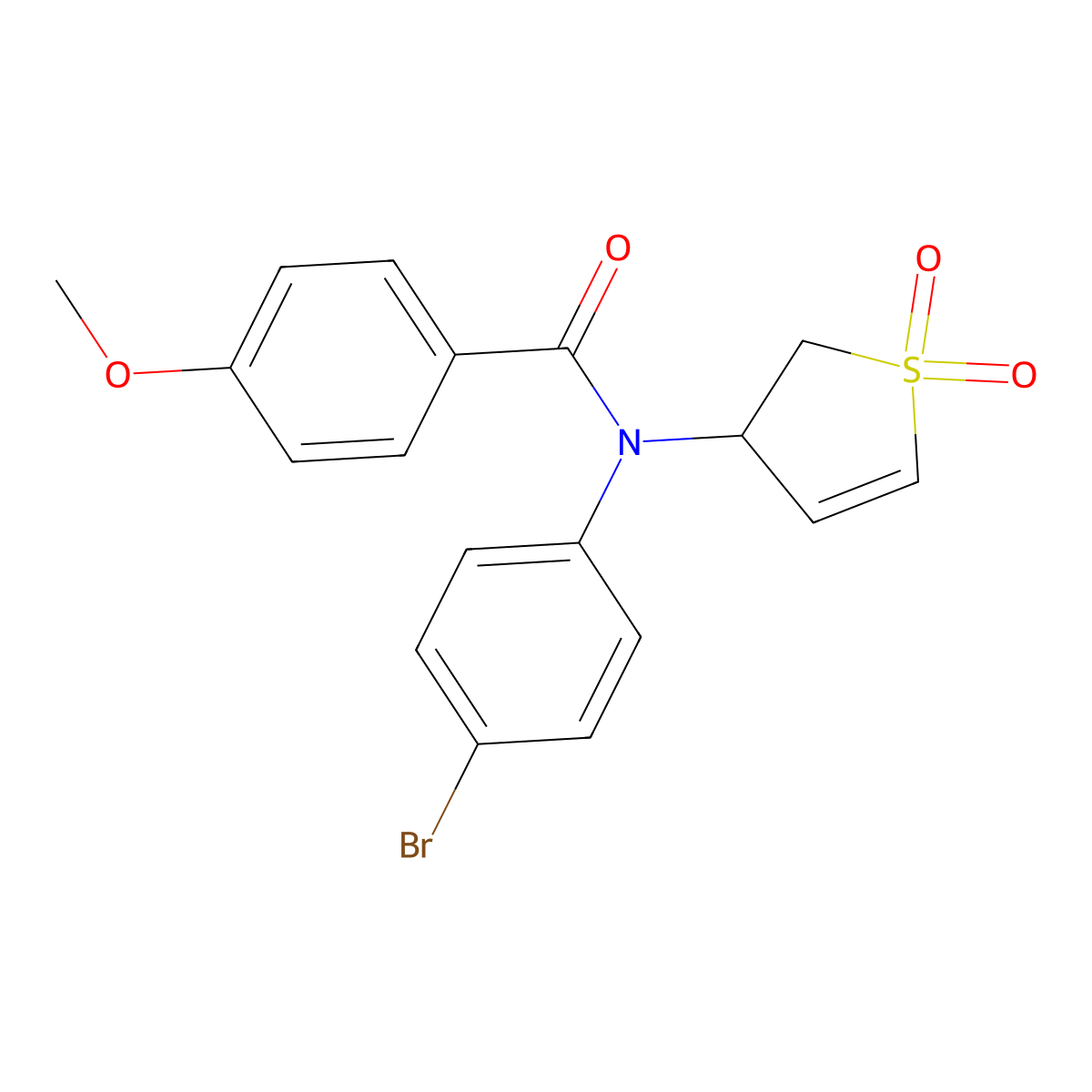 N-(4-bromophenyl)-N-(1,1-dioxido-2,3-dihydrothiophen-3-yl)-4-methoxybenzamide molecular structure, CAS 852439-88-4