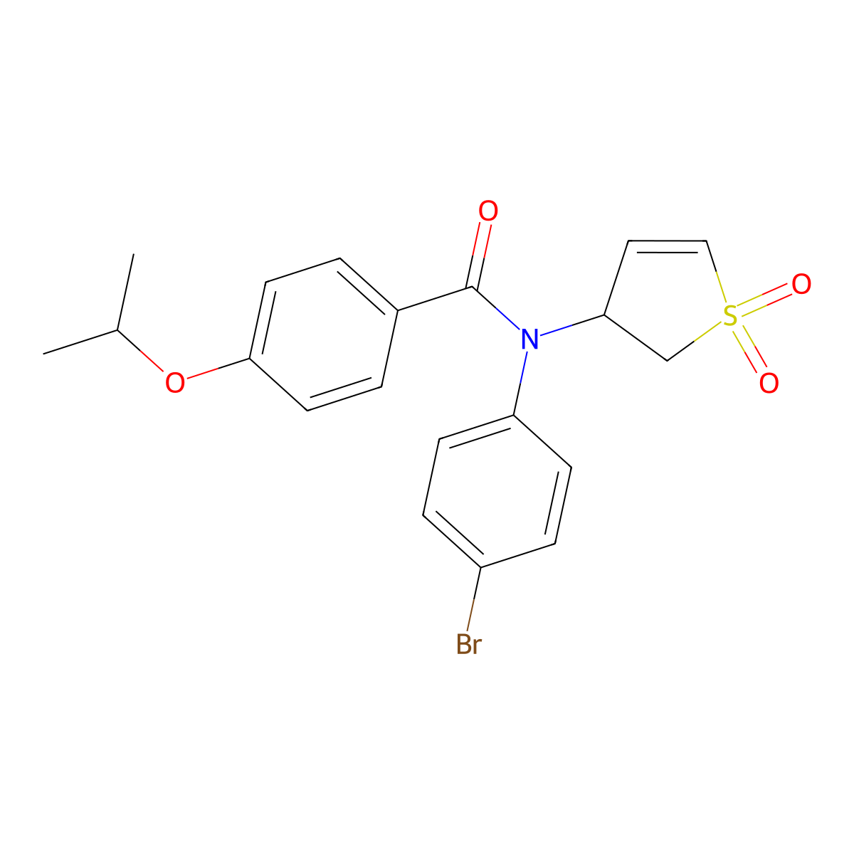 N-(4-bromophenyl)-N-(1,1-dioxido-2,3-dihydrothien-3-yl)-4-isopropoxybenzamide molecular structure, CAS 852439-93-1