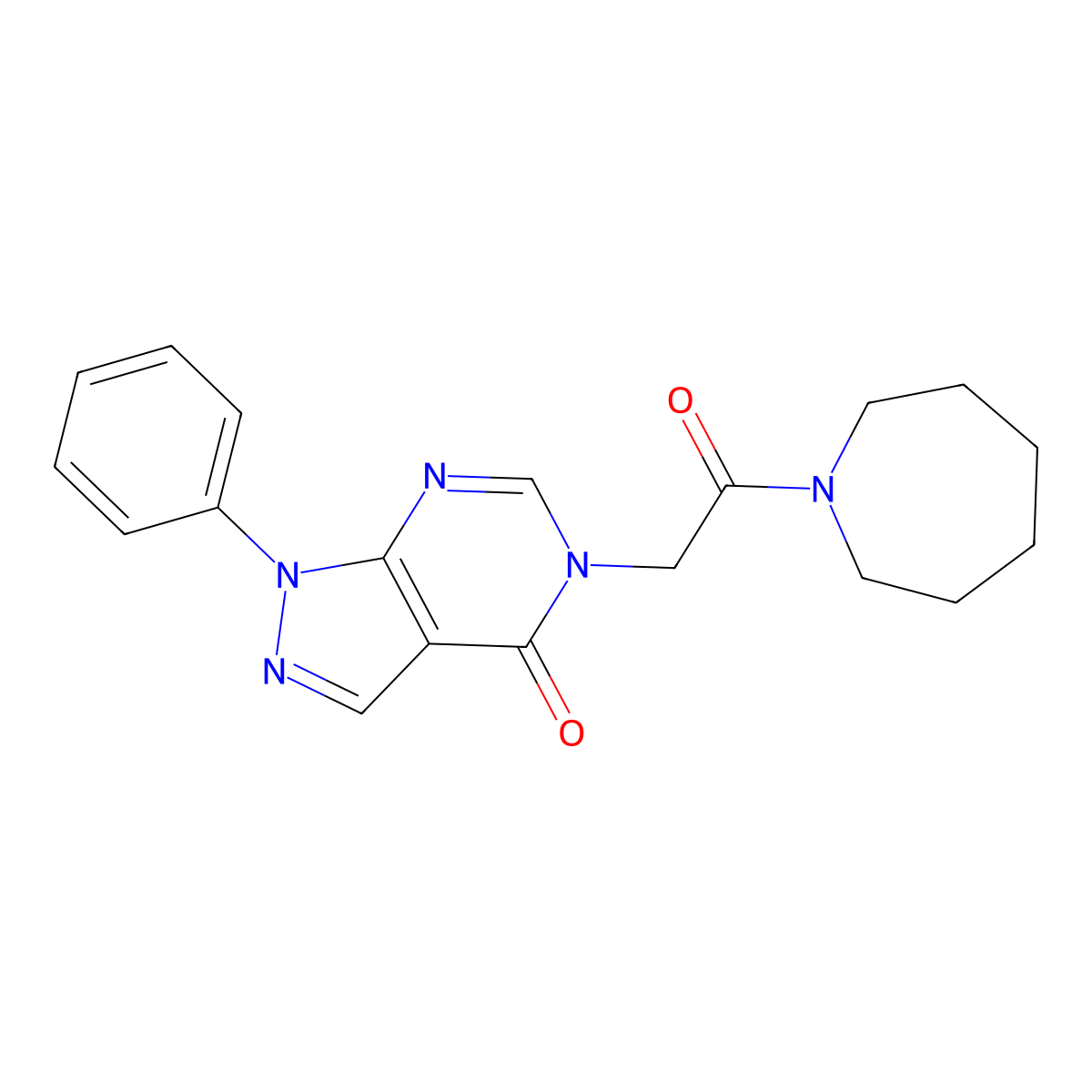 5-(2-(azepan-1-yl)-2-oxoethyl)-1-phenyl-1H-pyrazolo[3,4-d]pyrimidin-4(5H)-one molecular structure, CAS 852439-96-4