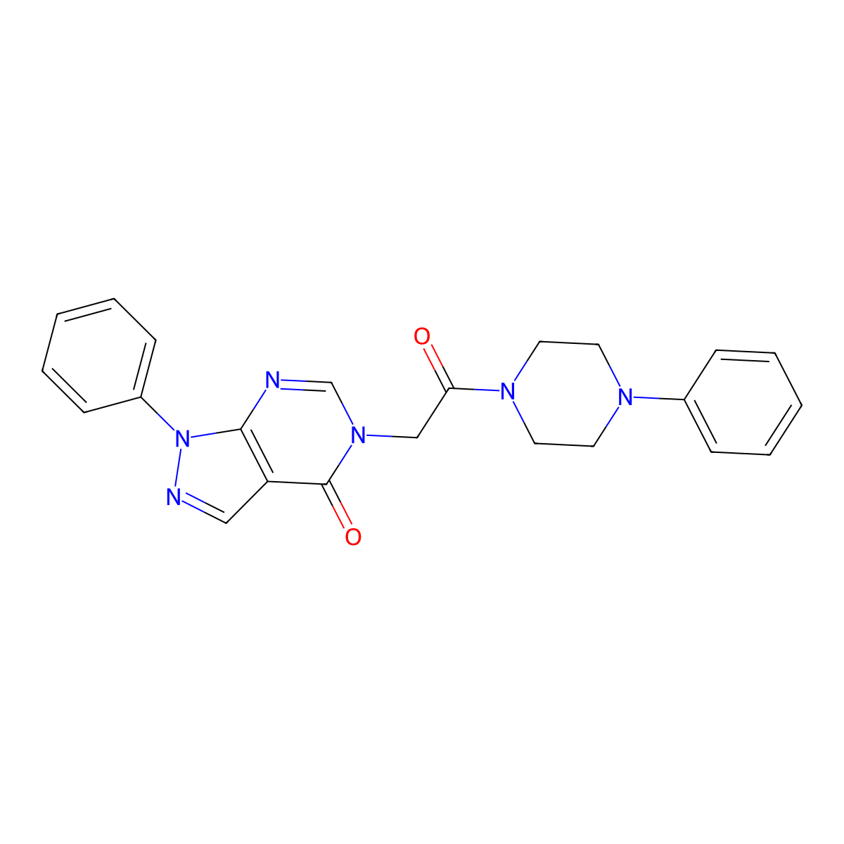 5-(2-oxo-2-(4-phenylpiperazin-1-yl)ethyl)-1-phenyl-1H-pyrazolo[3,4-d]pyrimidin-4(5H)-one molecular structure, CAS 852439-99-7