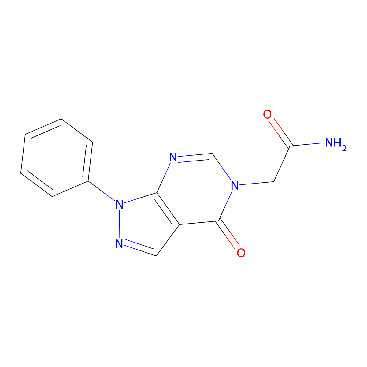 2-{4-oxo-1-phenyl-1H,4H,5H-pyrazolo[3,4-d]pyrimidin-5-yl}acetamide molecular structure, CAS 852440-01-8