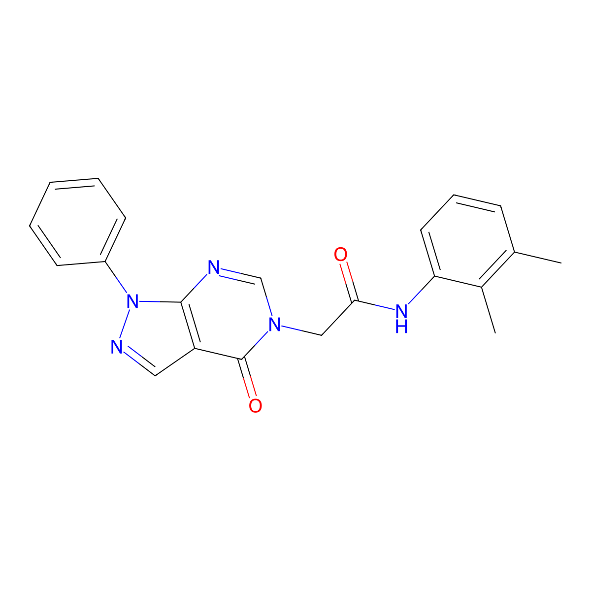 N-(2,3-dimethylphenyl)-2-(4-oxo-1-phenylpyrazolo[3,4-d]pyrimidin-5-yl)acetamide molecular structure, CAS 852440-03-0