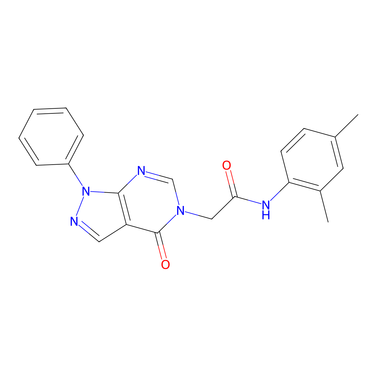 N-(2,4-dimethylphenyl)-2-(4-oxo-1-phenyl-1H-pyrazolo[3,4-d]pyrimidin-5(4H)-yl)acetamide molecular structure, CAS 852440-05-2