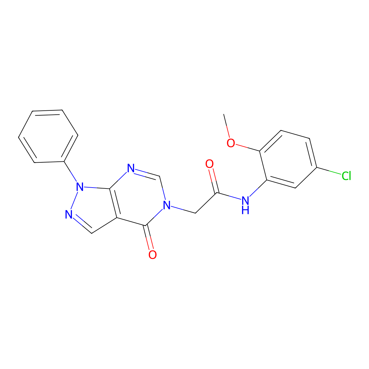 N-(5-chloro-2-methoxyphenyl)-2-(4-oxo-1-phenylpyrazolo[3,4-d]pyrimidin-5-yl)acetamide molecular structure, CAS 852440-13-2