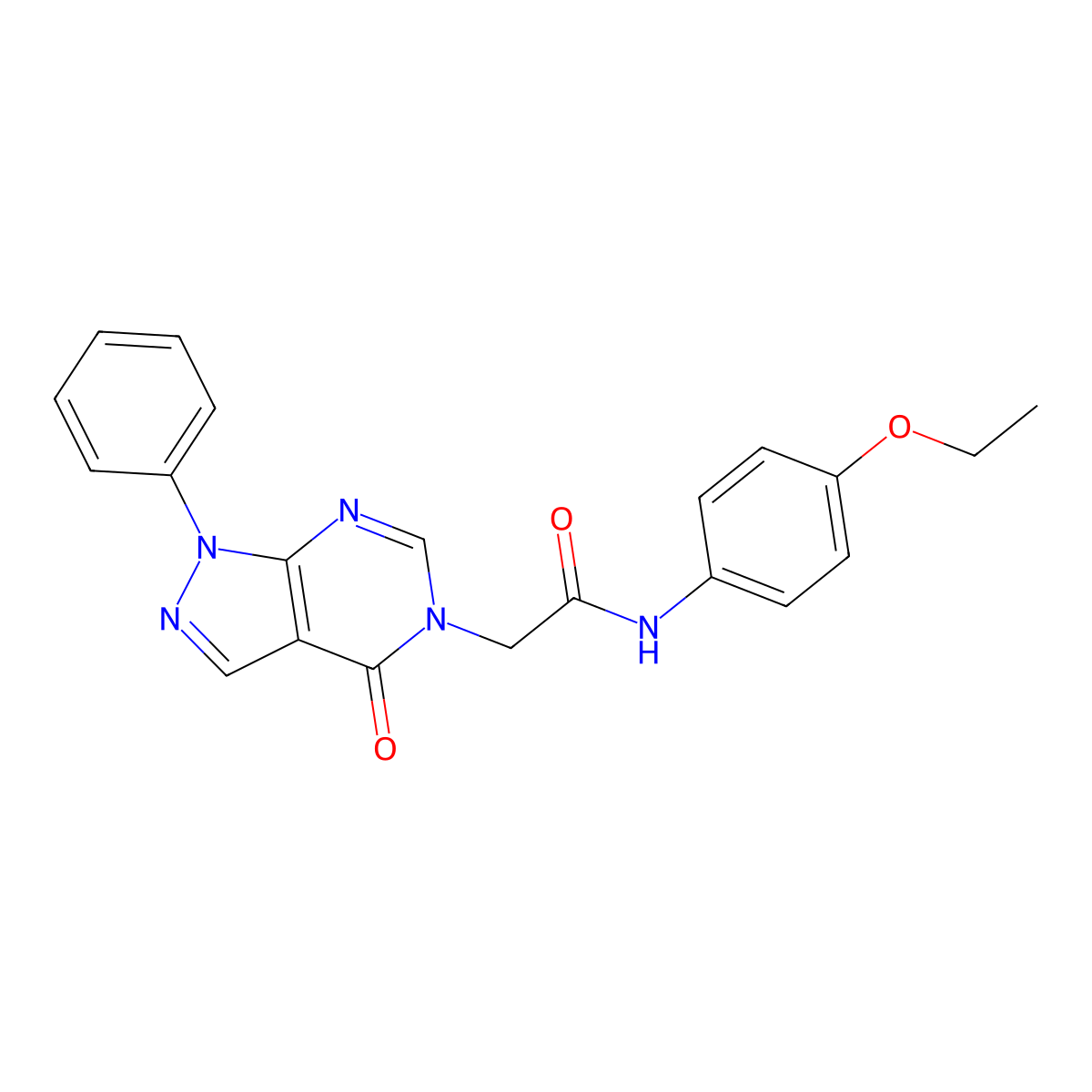 N-(4-ethoxyphenyl)-2-(4-oxo-1-phenylpyrazolo[3,4-d]pyrimidin-5-yl)acetamide molecular structure, CAS 852440-15-4