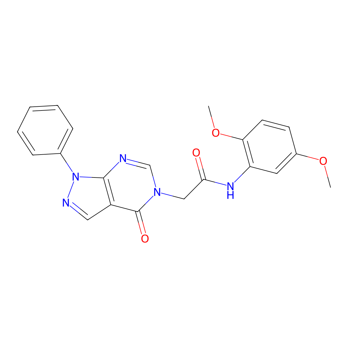 N-(2,5-dimethoxyphenyl)-2-(4-oxo-1-phenyl-1H-pyrazolo[3,4-d]pyrimidin-5(4H)-yl)acetamide molecular structure, CAS 852440-17-6